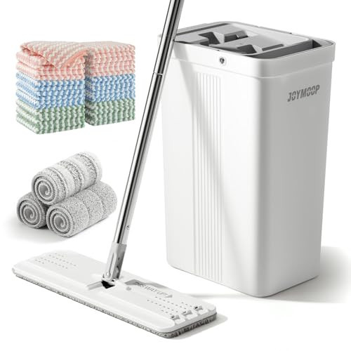 JOYMOOP Mop and Bucket with Wringer Set with 18pcs-Microfiber Cleaning Cloth, Househould Cleaning Tool of Floor Mop and Kitchen Towels | Amazon (US)