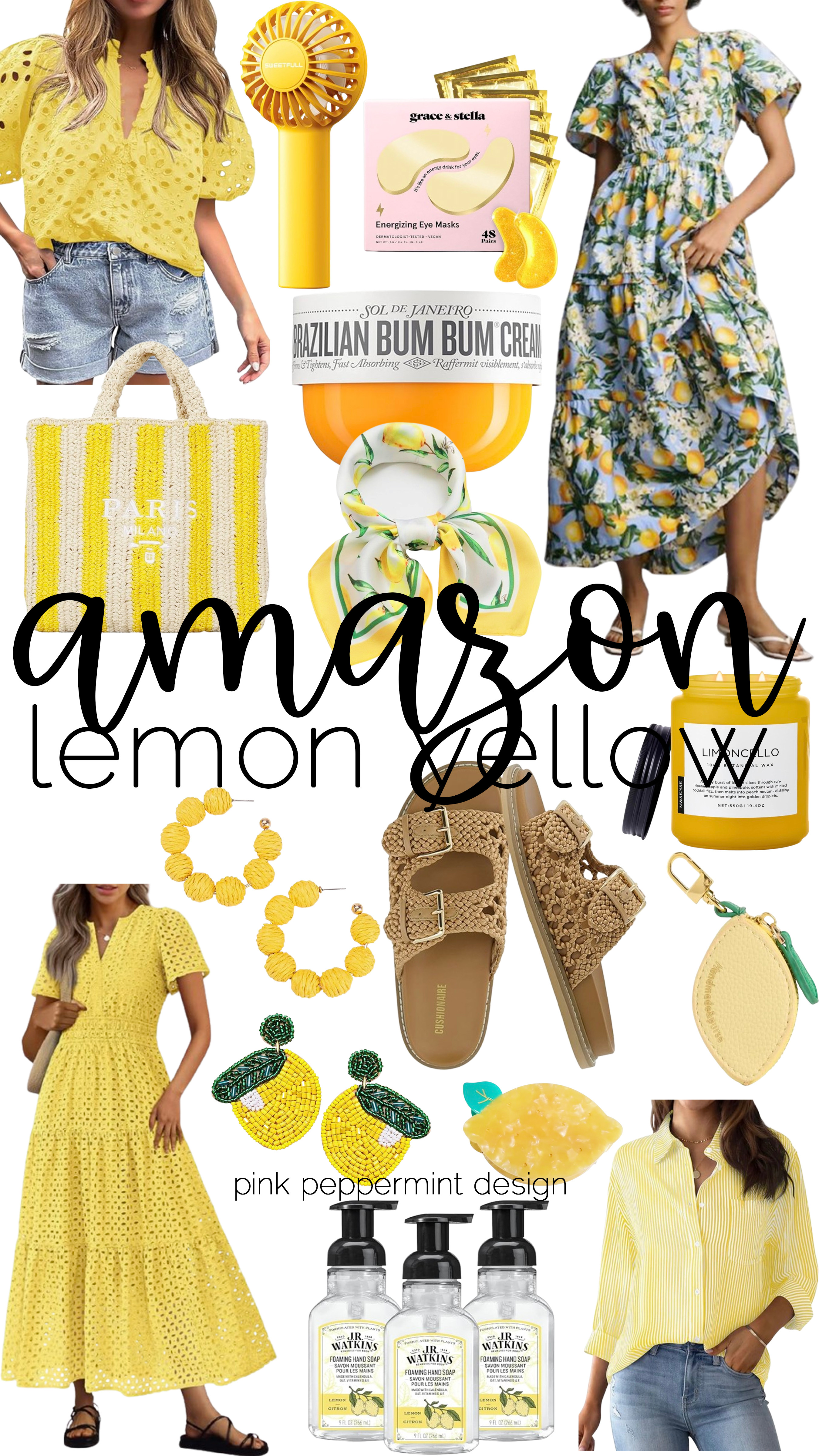 Cutest lemon yellow finds for spring and summer. 

Amazon Fashion | Amazon Finds | Dress | Anthropologie | Tote Bag | Earrings | Sandals | Tops | Hair Accessories | Shoes | Birkenstocks | Sol de Janiero | Under Eye Masks | Grace & Stella | Candle | Key Chain | Hair Clip | Soap 

 

 #LTKMothersDay #LTKSeasonal #LTKSaleAlert