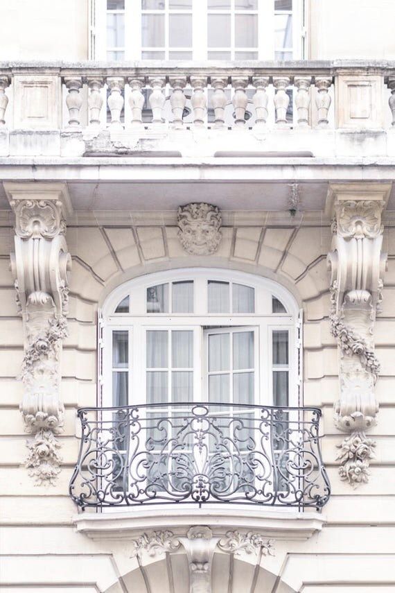 Paris Photograph - Balcony Dreams, Architecture Travel Photography, Large Wall Art, Neutral French H | Etsy (US)