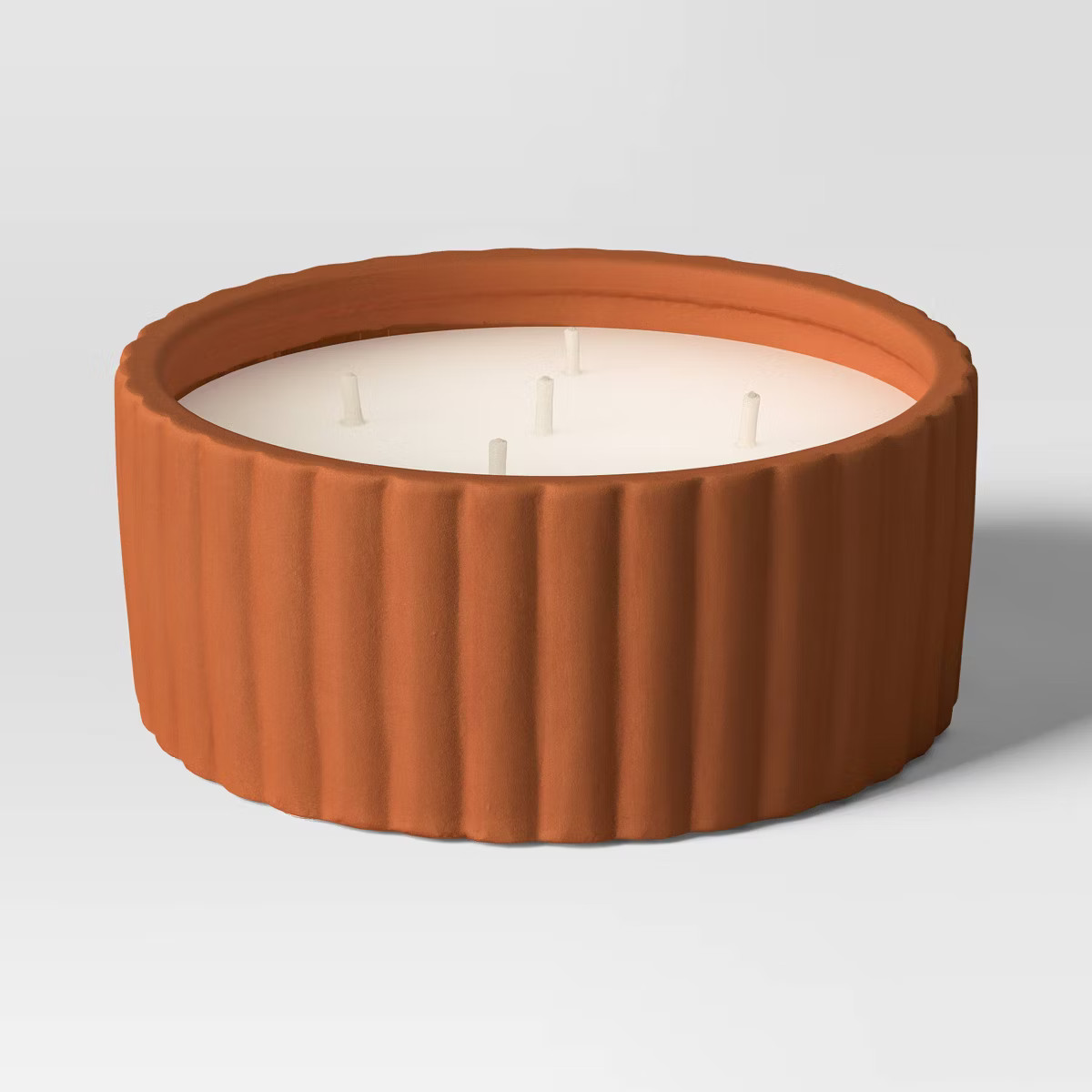 Ceramic Citronella Cotton Wick Outdoor Candle 5 Wick Brown 22oz - Threshold™ | Target