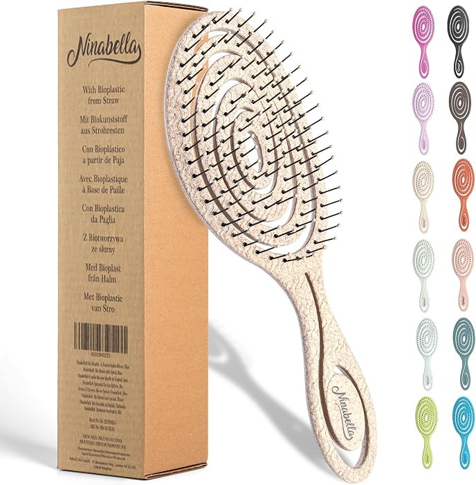 Ninabella Detangler Brush - No Tangle Hair Brush for Women, Fine, Thick and Long Hair - Hairbrush... | Amazon (US)
