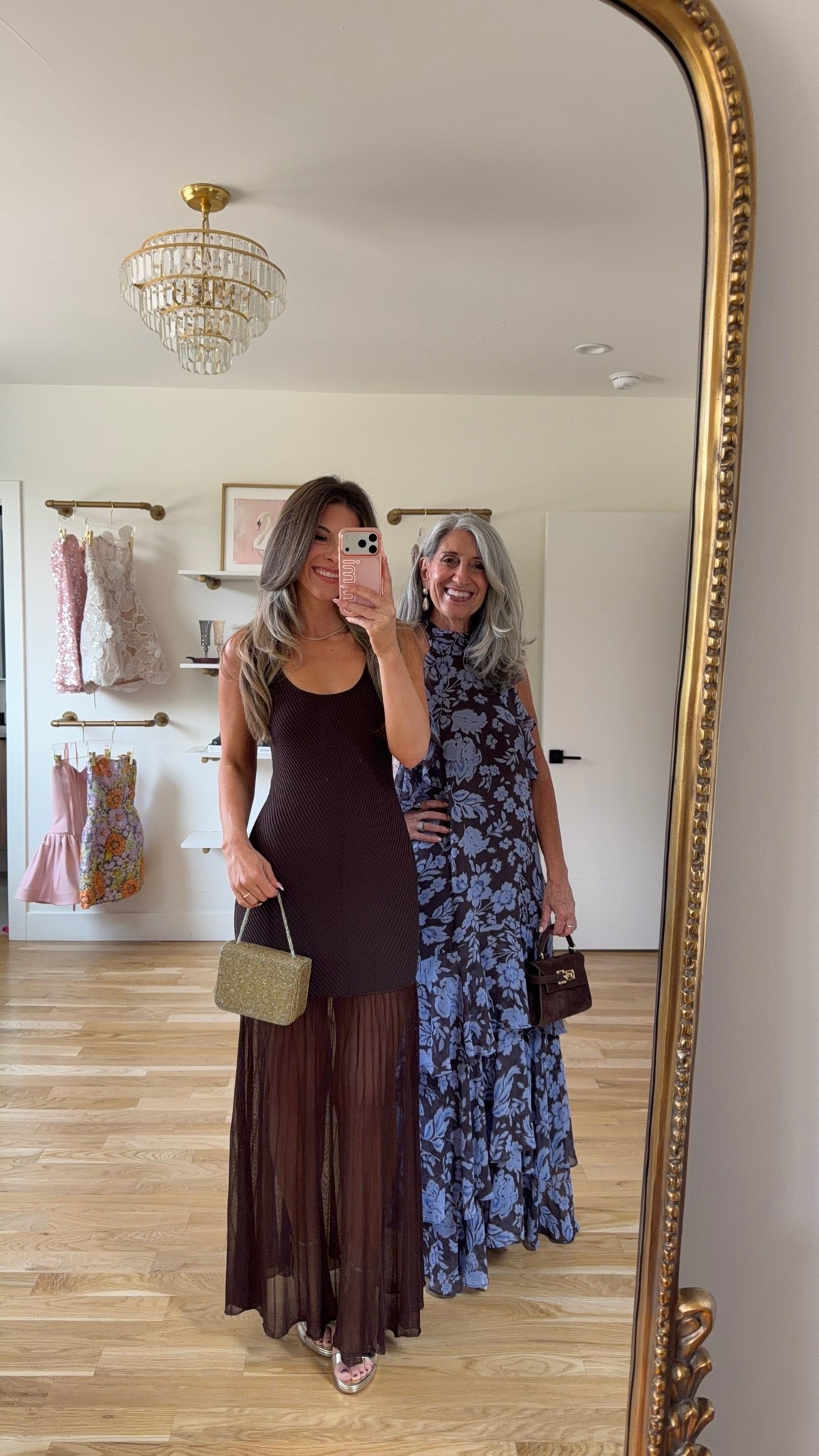 brown ribbed-knit tank maxi with sheer pleated skirt, brown and blue floral chiffon maxi with high neckline and tiered ruffle skirt mom and me formal wedding guest and mother of the bride dresses 💍

Astr code: emerson15
revolve code: tulip
electric picks code: emerson20

I’m 5’4” and wearing my usual small/2 in most

mom is 5’4” and wears a medium/6

summer wedding guest dresses, wedding guest dresses, cocktail dresses, semi-formal dresses, black tie wedding guest dresses, destination wedding guest dresses, garden party dresses, wedding guest outfit ideas, mom & me outfits, mom & me dresses, matching outfits, mother daughter outfits, family photo outfits, wedding guest dresses, mother of the bride, mother of the groom, wedding guest outfit ideas

#LTKWedding #LTKSeasonal #LTKgrwm