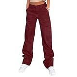 Lepunuo Cargo Pants for Women High Waisted Casual Pants Baggy Stretchy Wide Leg Y2K Streetwear wi... | Amazon (US)