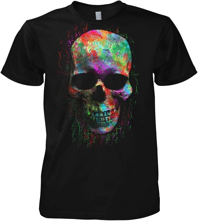 Chameleon Clothing Geek Colour Skull 702214 T-Shirt | Amazon (UK)