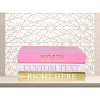 Home Decor Book Set Stack Designer Custom Books For Coffee Table Shelf Decor/Pink Gold White | Etsy (UK)