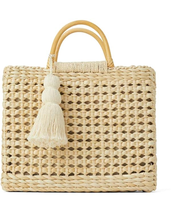 Fashion Women Summer Straw Crossbody Bag with Cute Tassels Pendant, Hand-Woven Beach Shoulder Bag... | Amazon (US)