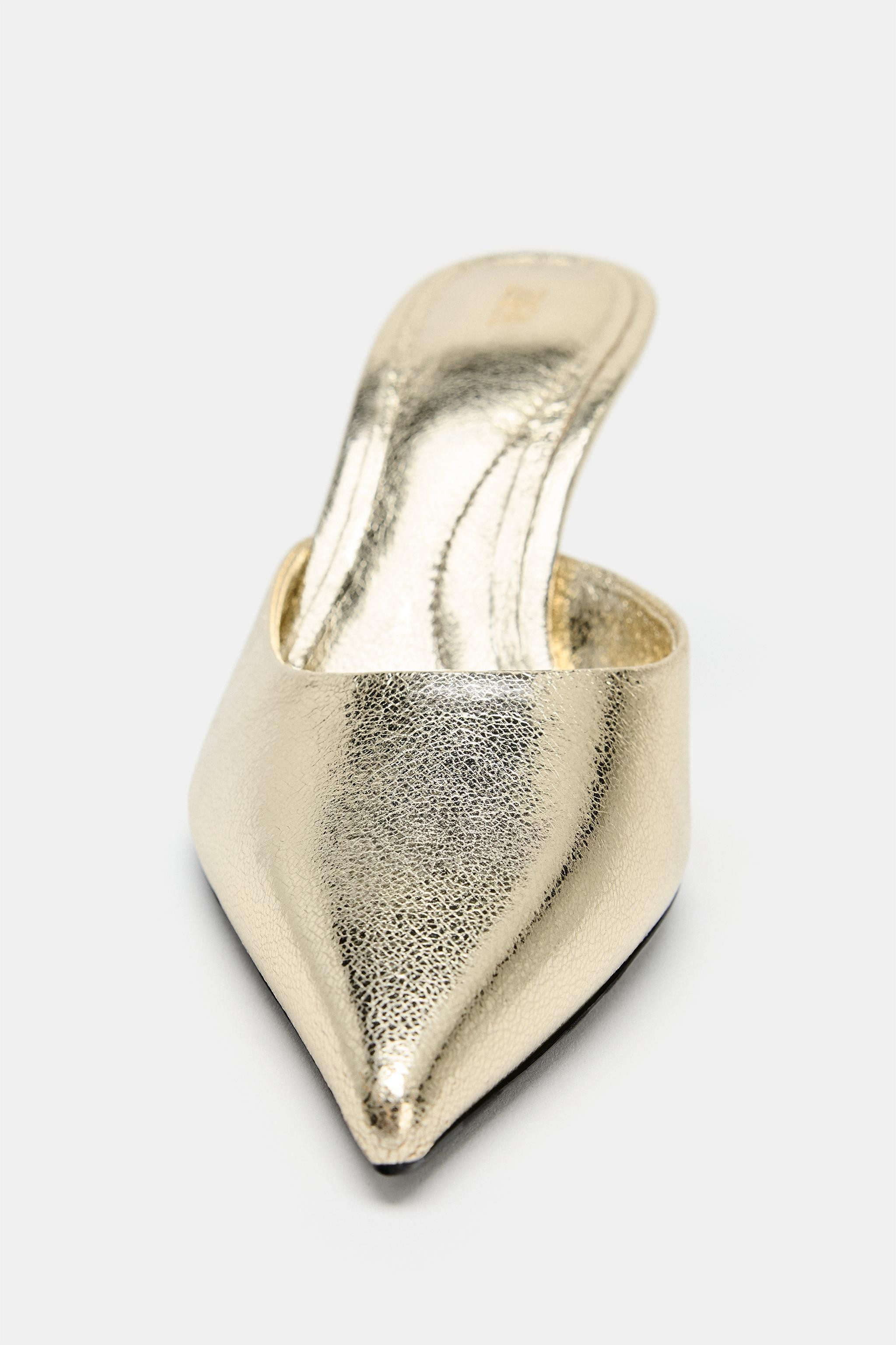 Mules with a cracked metallic effect body. High heel. Pointed toe.Heel height: 3.1 inches (8 cm) | Zara US