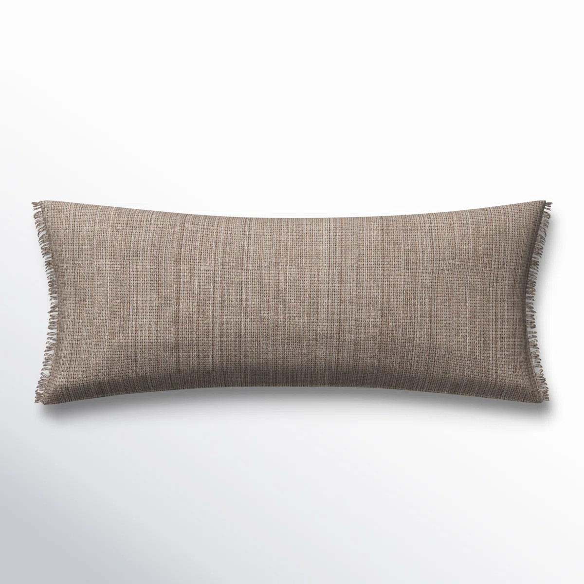 Rhapsody Handmade Linen/Cotton Blend Beige Lumbar Pillow, Large | Wayfair North America