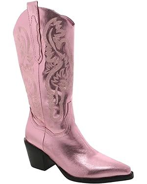 BILLINI Women's Danilo Pointed-Toe Metallic Cowboy Boots | Amazon (US)