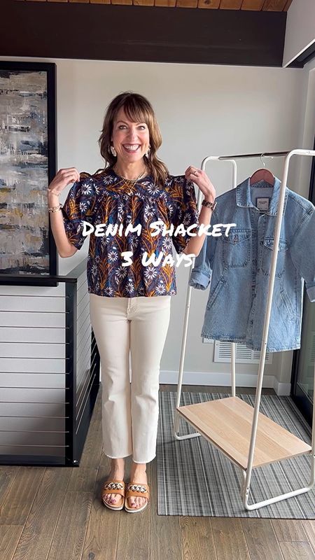 What’s your go-to procrastination activity? I go into my closet and style outfits!🤣 I guess that’s why I do what I do on LSW!! 
This denim shacket has been fun to pair with so many outfits with it’s super soft denim, cool stitching and longer length. We shared it in our last “Frumpy to Fab” and it has already become a LSW best seller!🛍️
Comment “links” to get these outfit details sent to your inbox! You can also shop our outfits on the @shop.ltk app and we’ll also have shopping links in our stories!! 
Happy Sunday!!❤️

Denim shacket, Abercrombie, floral blouse, white denim, Mango, Kohl’s, graphic tee, striped tank, Loft, wide leg pants, Birkenstocks, Kork Ease Clogs, Levi’s

#LTKFind #LTKstyletip #LTKunder100