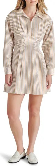 Aria Stripe Long Sleeve Mini Shirtdress | Nordstrom