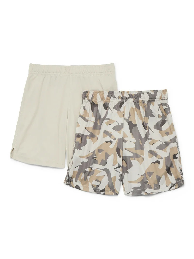 Athletic Works Boys Performance Shorts, 2-Pack, Sizes 4-18 & Husky - Walmart.com | Walmart (US)