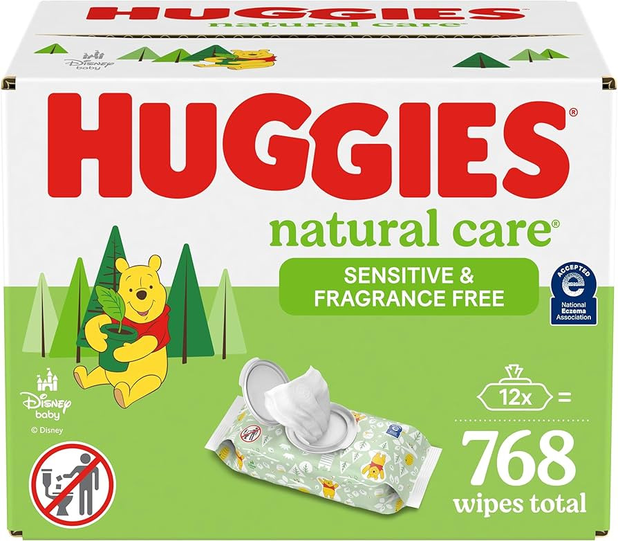 Huggies Natural Care Sensitive Baby Wipes, Unscented, Hypoallergenic, 99% Purified Water, 12 Flip... | Amazon (US)