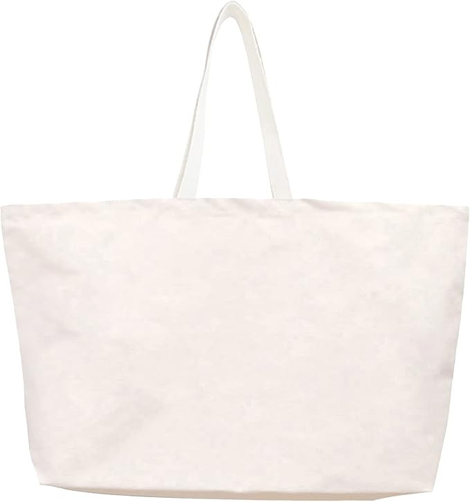 Large Canvas Tote Bag-Extra Big Shopping Beach Totes Bags Reusable Largest Grocery Plain Solid Ba... | Amazon (US)