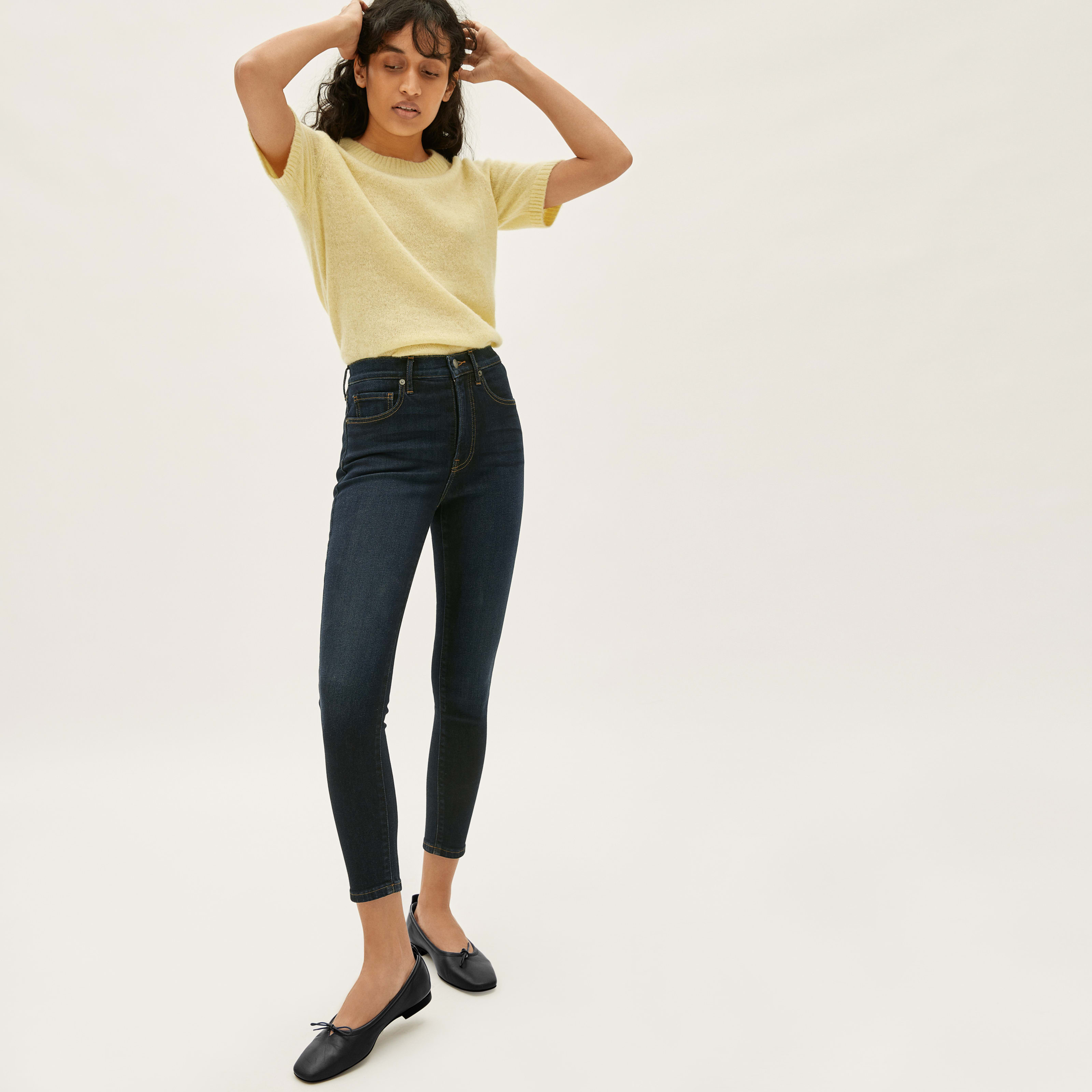 Women's Curvy Authentic Stretch High-Rise Skinny Jean by Everlane in Dark Blue Wash, Size 23 | Everlane