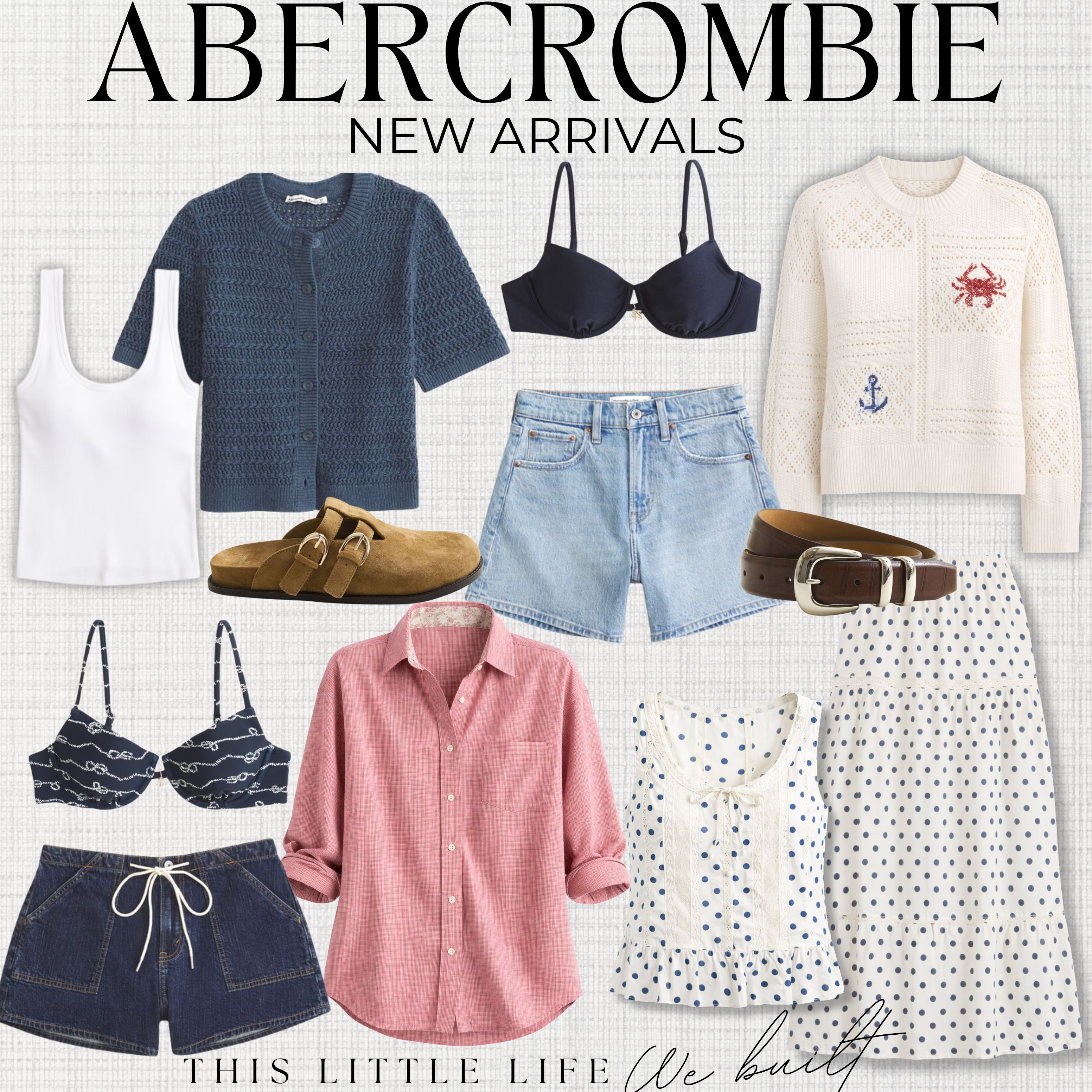 New Arrivals from Abercrombie!
Abercrombie Spring, Abercrombie Denim, Lightweight Knit Sweaters / Flowy Midi Dresses / Linen Button-Up Shirts / Neutral Blazers / Wide-Leg Pants / Cropped Cardigans / Floral Dresses / Ribbed Tank Tops / Denim Jackets / Soft Pastel Tops / White Jeans / Relaxed Jumpsuits / Ballet Flats / Loafers & Mules / Neutral Sneakers / Strappy Sandals / Woven Handbags / Straw Totes / Crossbody Bags / Layered Gold Jewelry / Delicate Necklaces / Statement Earrings / Silk Hair Scarves / Oversized Sunglasses / Lightweight Spring Jackets 

 #LTKootd #LTKSeasonal