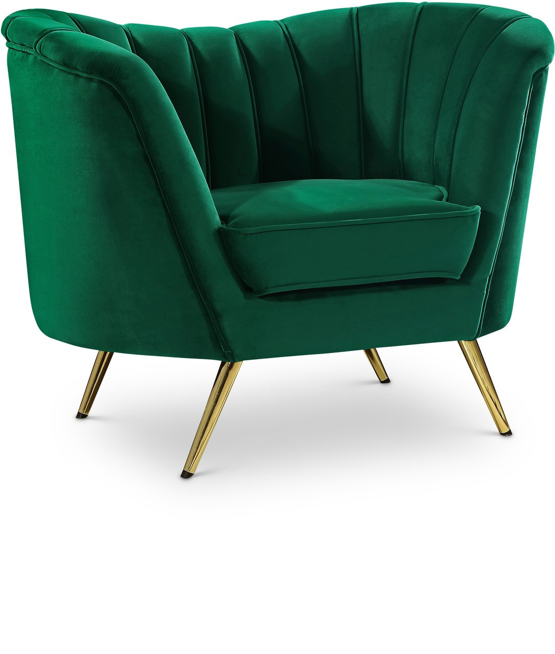 Margo Velvet Chair In Green | 1stopbedrooms