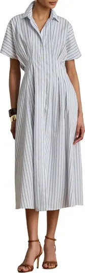 Lauren Ralph Lauren '70s Stripe Cotton Broadcloth Shirtdress | Nordstrom | Nordstrom