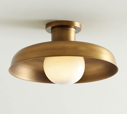 Carneros Outdoor Milk Glass Flush Mount