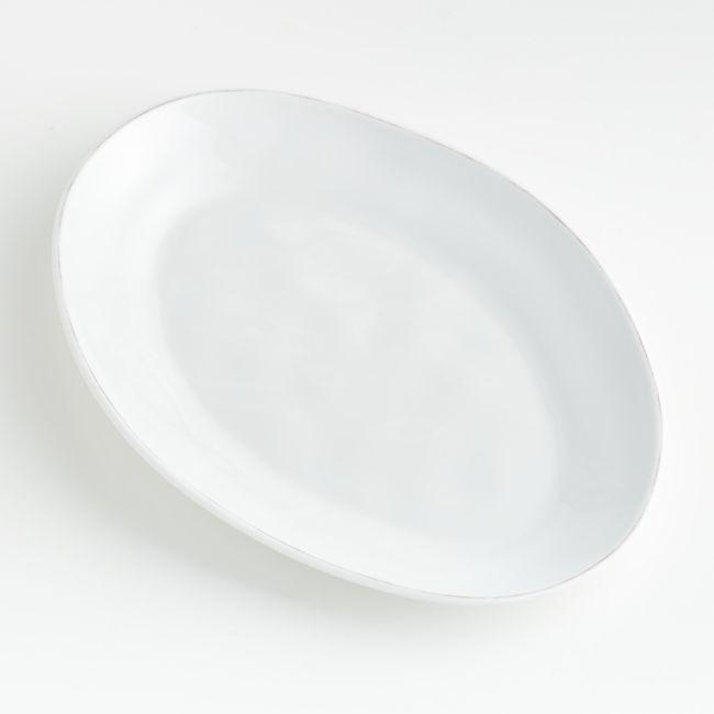 Marin White Melamine Oval Platter | Crate & Barrel