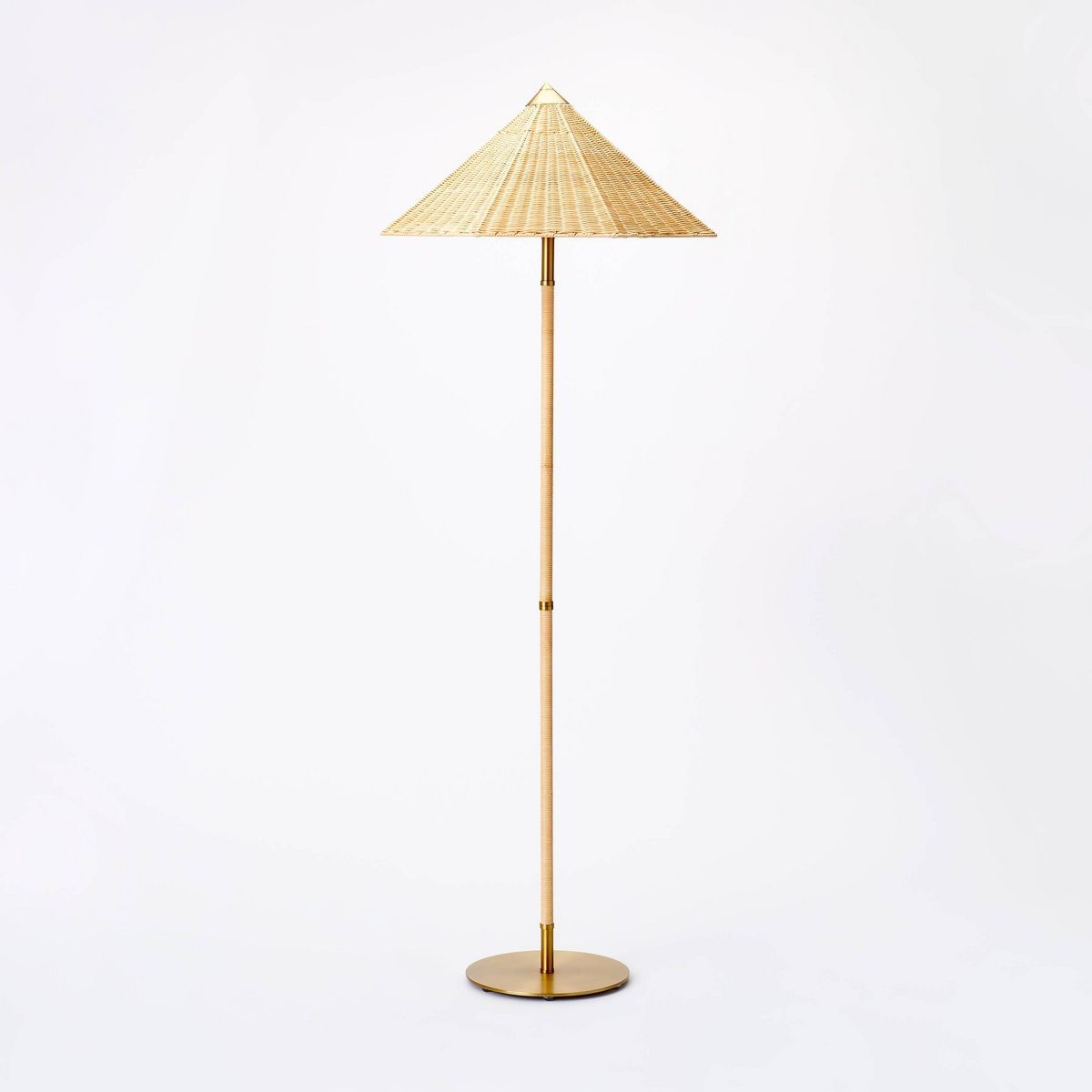 Floor Lamp Gold Iron with Tapered Rattan Shade - Threshold™ designed with Studio McGee | Target
