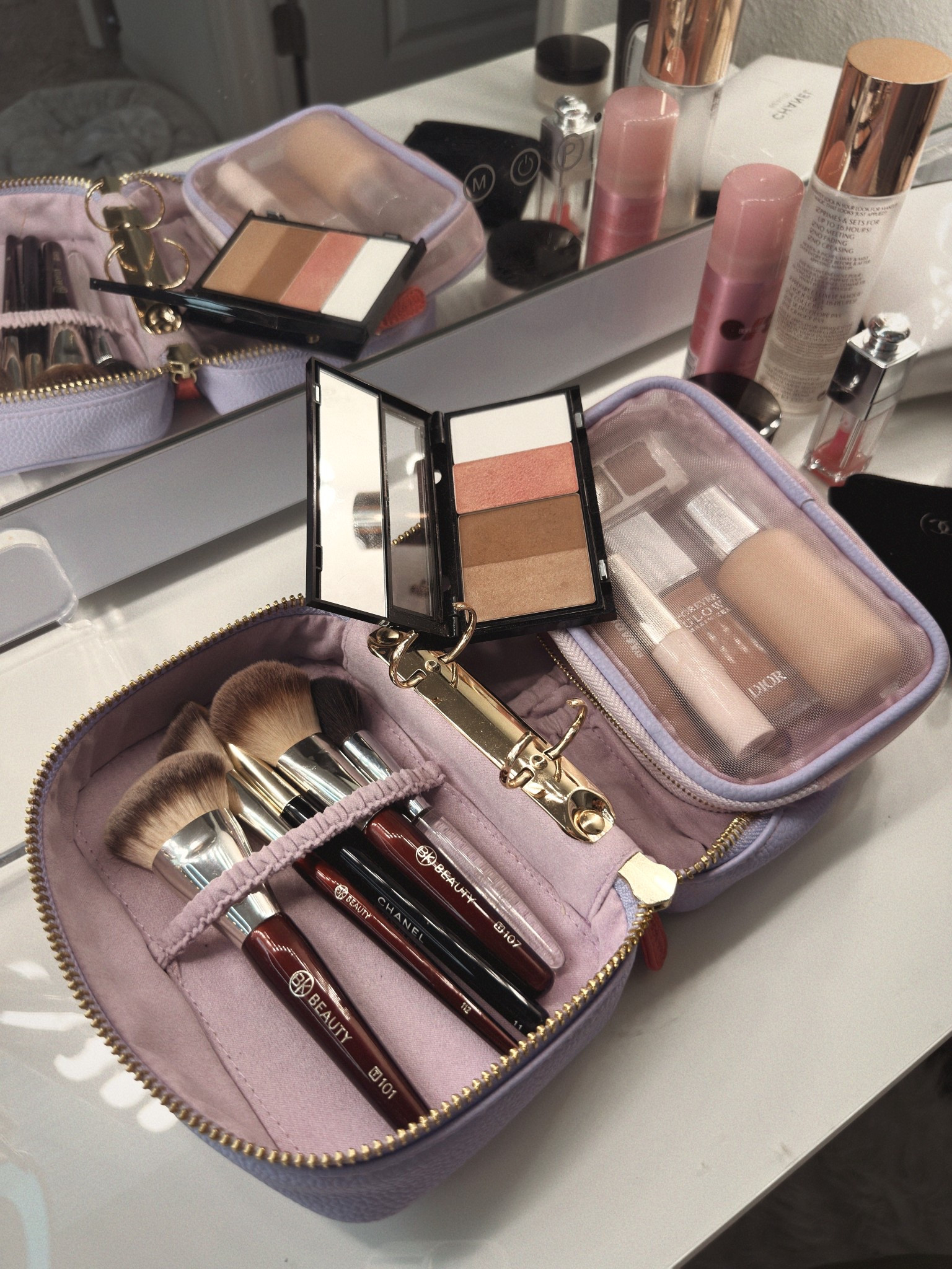 Travel makeup case by Trish McEvoy - one of my favorites to travel with, the refillable pages are so convenient. One side holds my go-to travel brushes and the other has a pouch for liners, mascara, etc. I’ll link a few planner deals I found, too! If you’ve never heard of Trish McEvoy I highly recommend her collection. The refillable pages and planner systems make getting ready simplified and easy. These would make a great gift! 

#LTKBeauty #LTKTravel #LTKSaleAlert