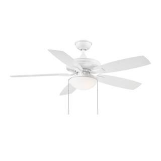 Hampton Bay Gazebo III 52 in. White LED Indoor/Outdoor Ceiling Fan with Light Kit | The Home Depot