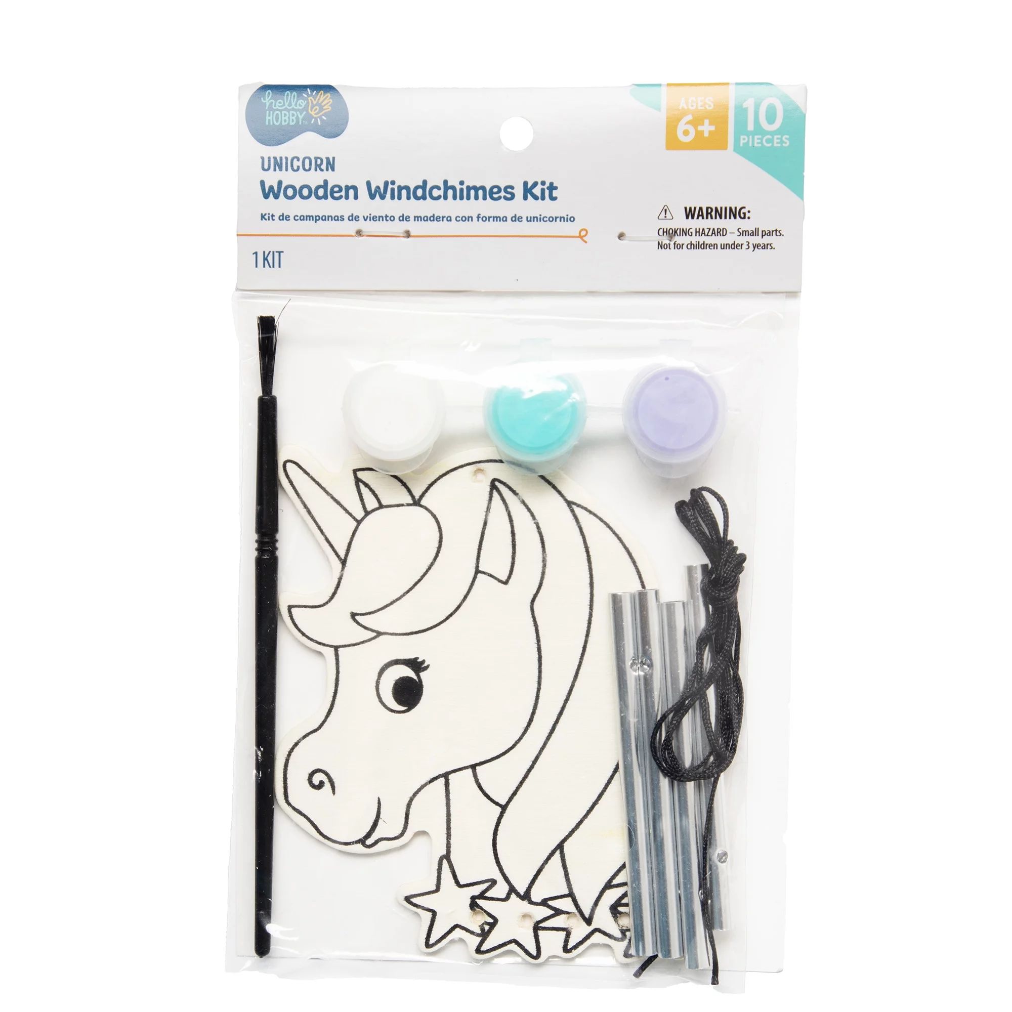 Hello Hobby Unicorn Wind Chime Painting Kit, Child Craft, 6.89 in x 4.33 in | Walmart (US)