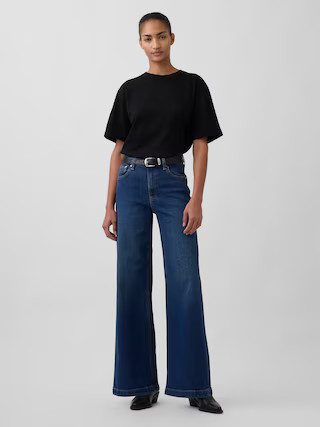 High Rise Stride Wide-Leg Jeans | Gap (US)