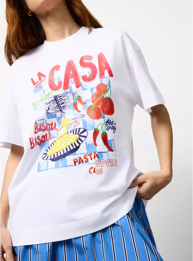 White La Casa Graphic Oversized T-Shirt XXL | Tu Clothing