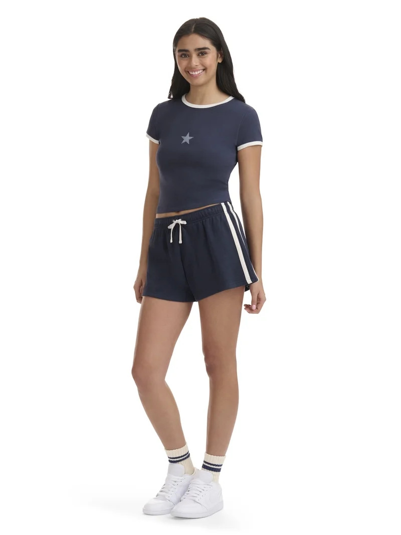 Mills by Millie Bobby Brown Women's Striped Terry Shorts, Sizes XXS-XXL | Walmart (US)