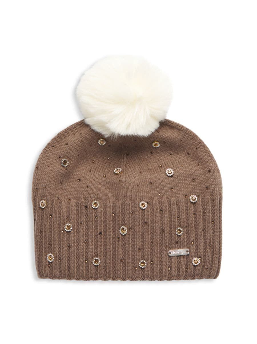 Only at SaksBari LynnGirl's Crystal-Embellished Knit Beanie | Saks Fifth Avenue