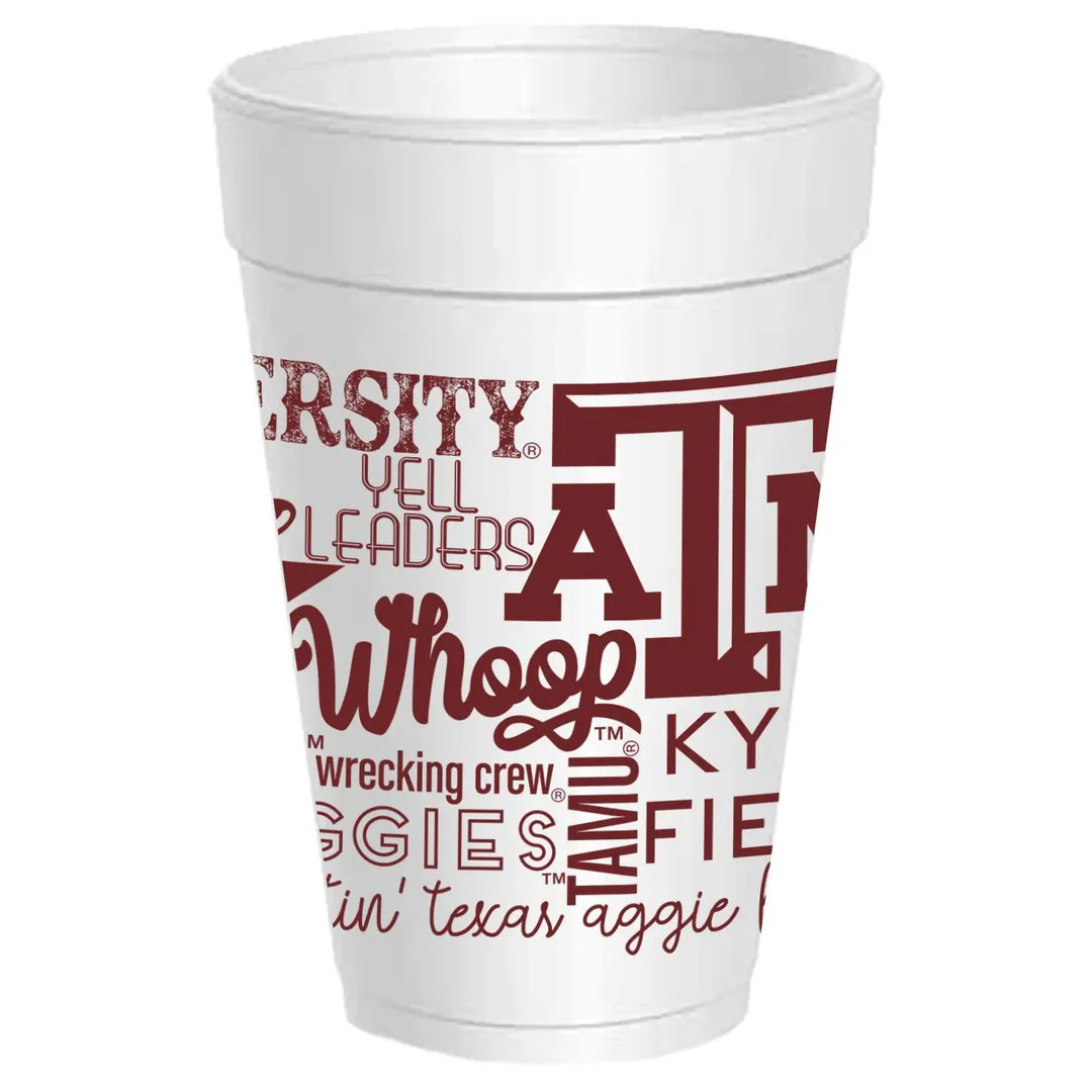 Aggie Cups - 25 Pack - Texas A&M Traditions Wrap - 16oz Styrofoam Cups - Officially Licensed - Ag... | Etsy (US)