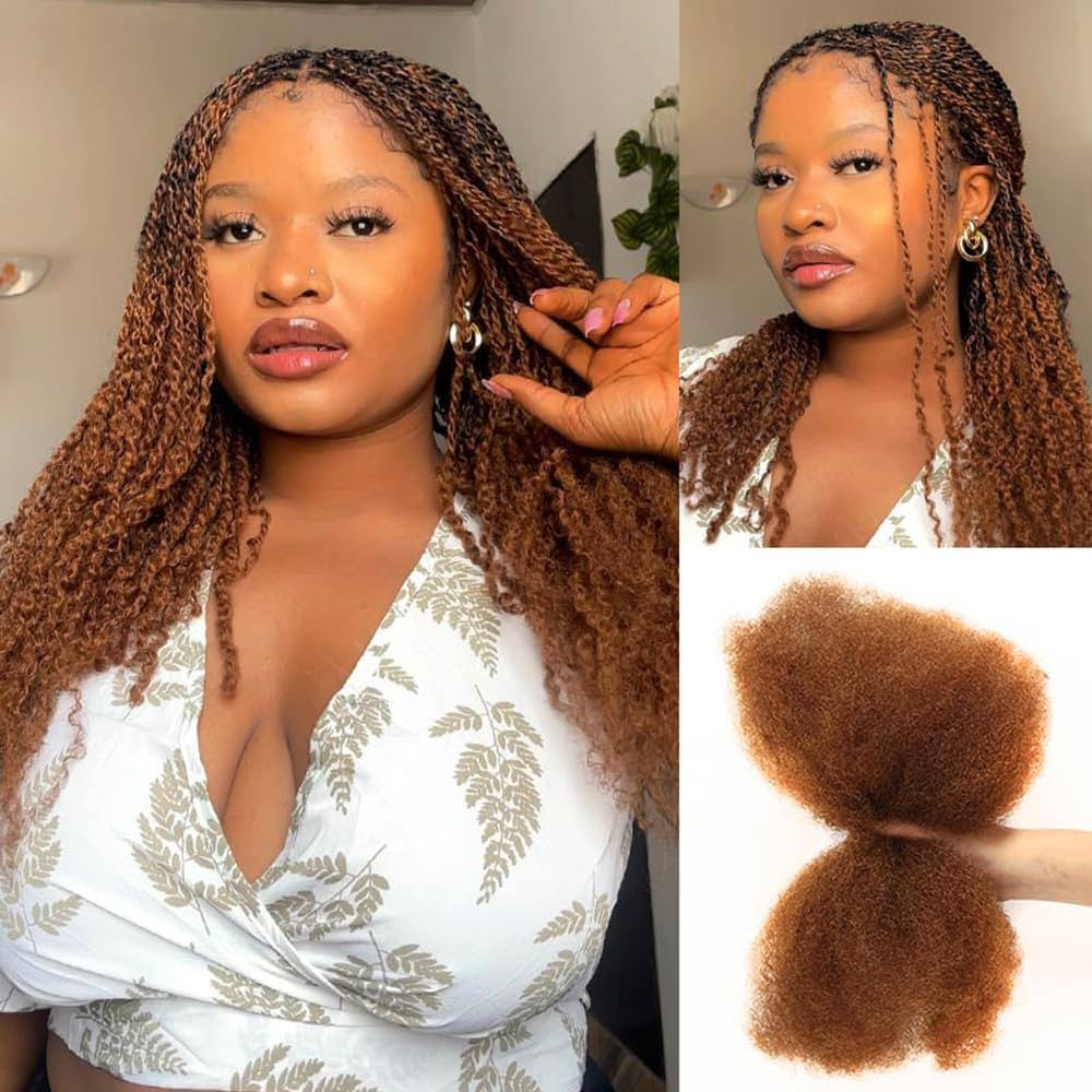 QVR Afro Kinkys Bulk Human Hair for Dreadlock Extensions Repair Locs, Twist Braiding Afro Kinky H... | Amazon (US)
