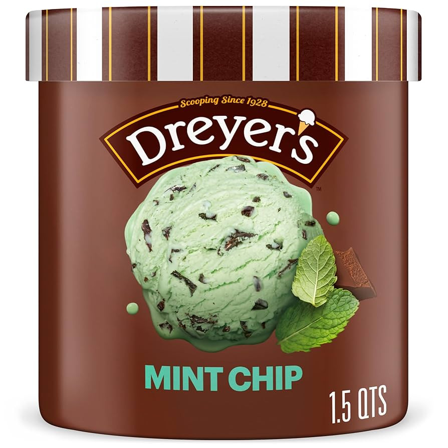 Dreyer's, Grand Mint Chocolate Chips! Ice Cream, 1.5 qt (Frozen) | Amazon (US)