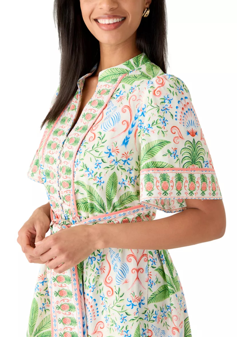 Women's Elbow Sleeve Printed Shirt Dress | Belk