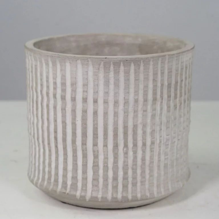 White-Washed Look Ribbed Planter | Walmart (US)