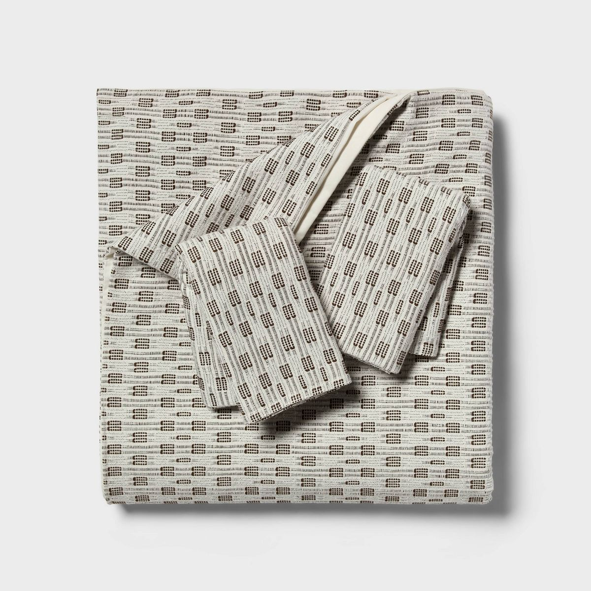 King Woven Geo Duvet and Shams Set Brown - Threshold™ | Target
