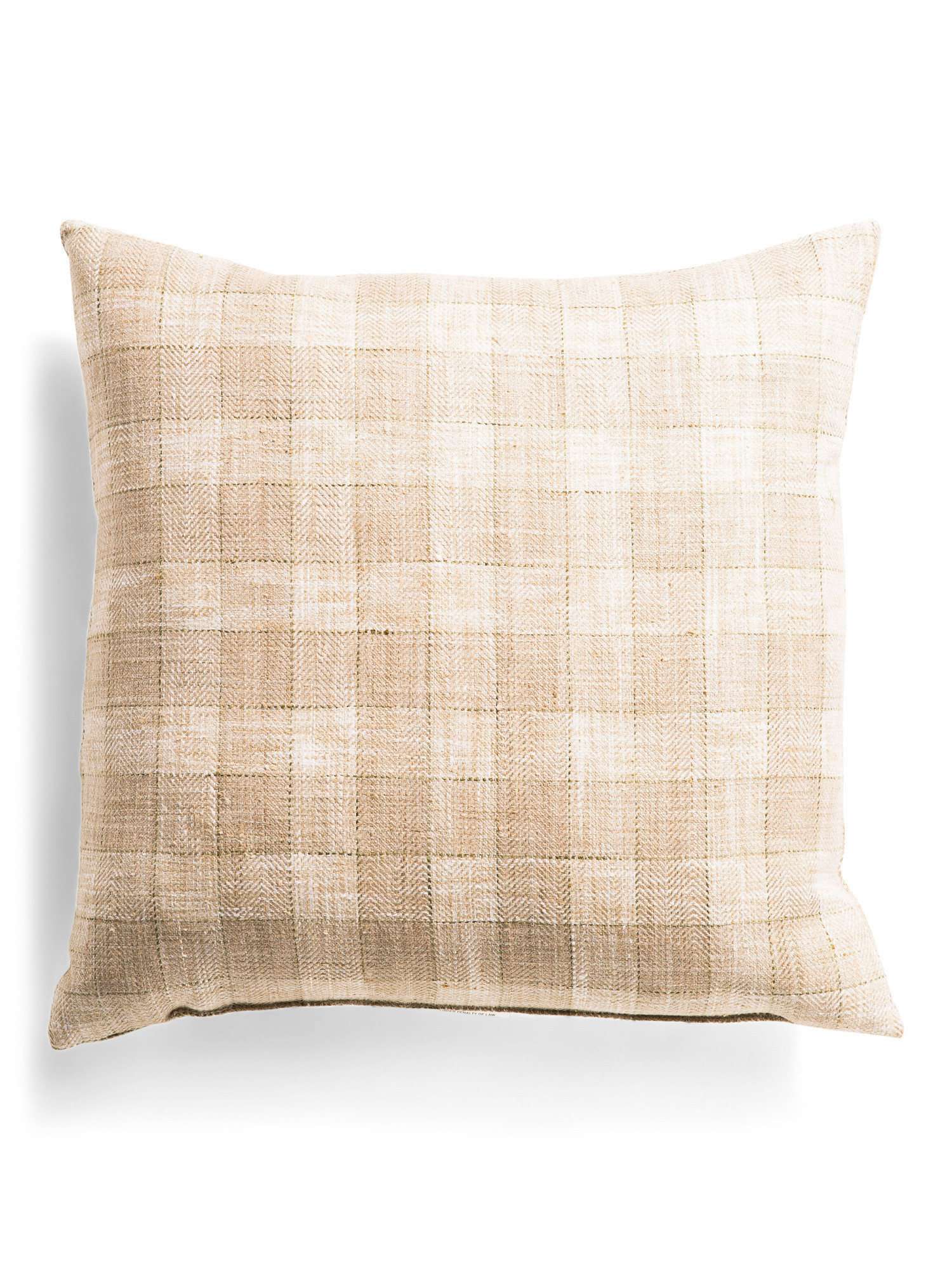 Made In Usa 22x22 Celeste Bamboo Gingham Feather Filled Pillow | TJ Maxx