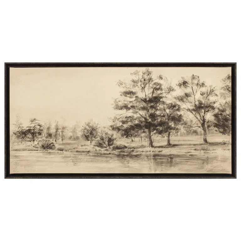 My Texas House Trees In Charcoal Framed Art 40x20 | Walmart (US)