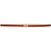 Victoria Beckham Micro Frame Belt In Tan Leather 90CM | Victoria Beckham UK
