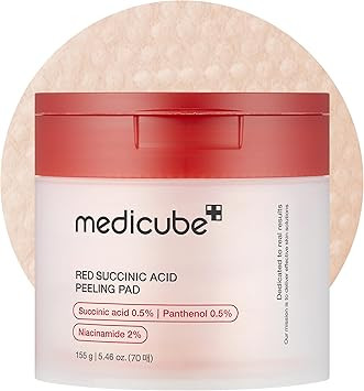 Medicube Red Succinic Acid Panthenol Facial Peeling Pads - Exfoliating Toner Pads for Breakout-Pr... | Amazon (US)