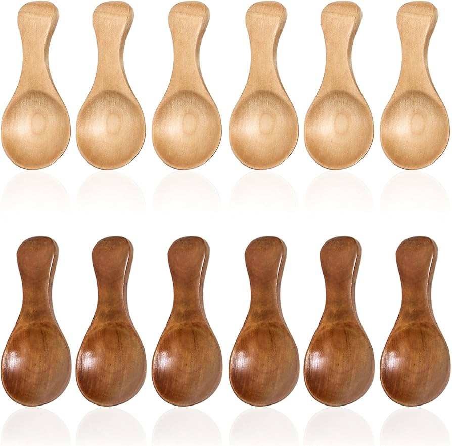 12 Pieces Small Wooden Spoon, SourceTon 3.35 Inches Salt Spoon Honey Coffee Tea Sugar Salt Jam Mu... | Amazon (CA)
