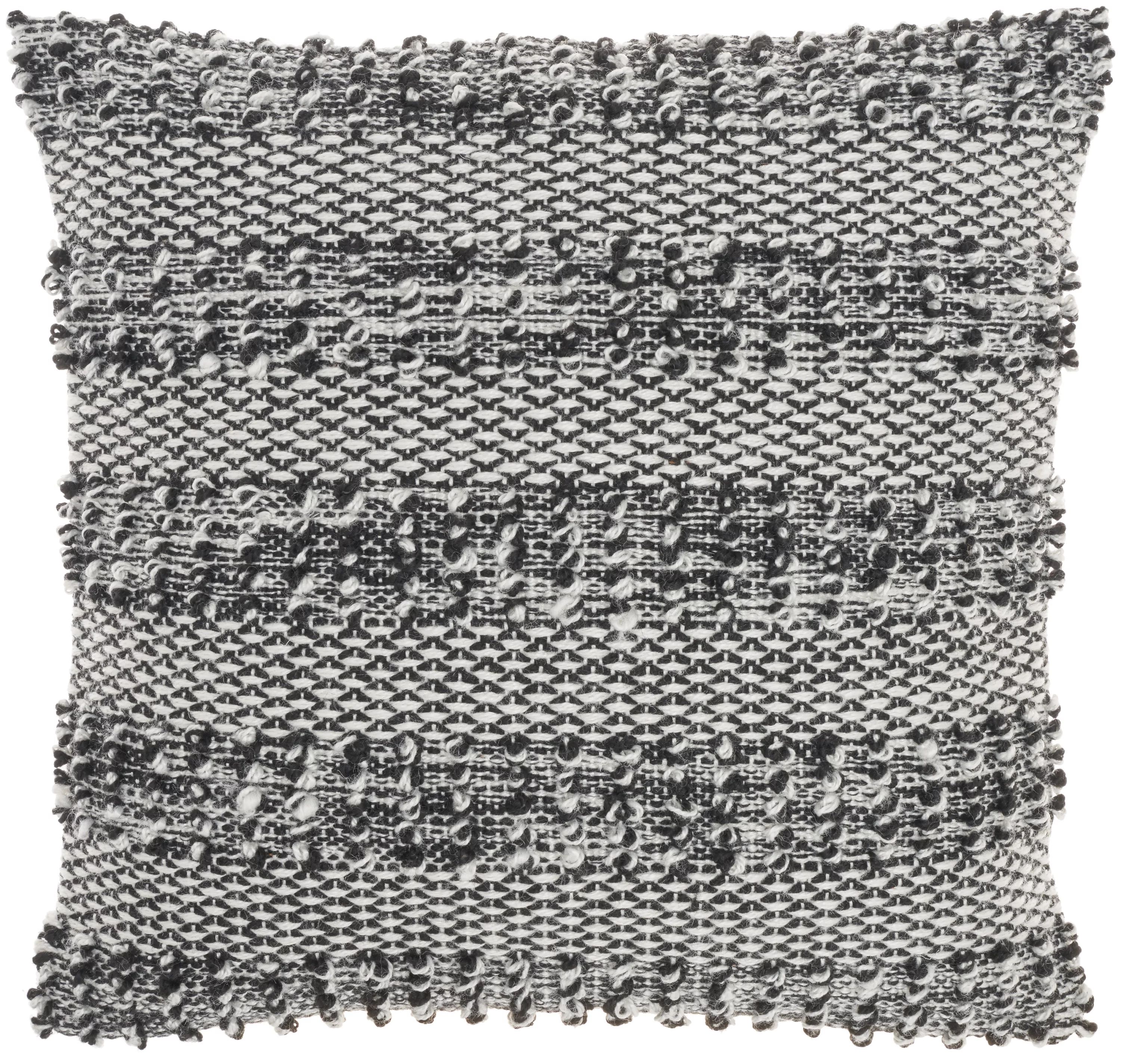Nourison Woven Raised Striped Black 18" x 18" Indoor/Outdoor Throw Pillow | Walmart (US)