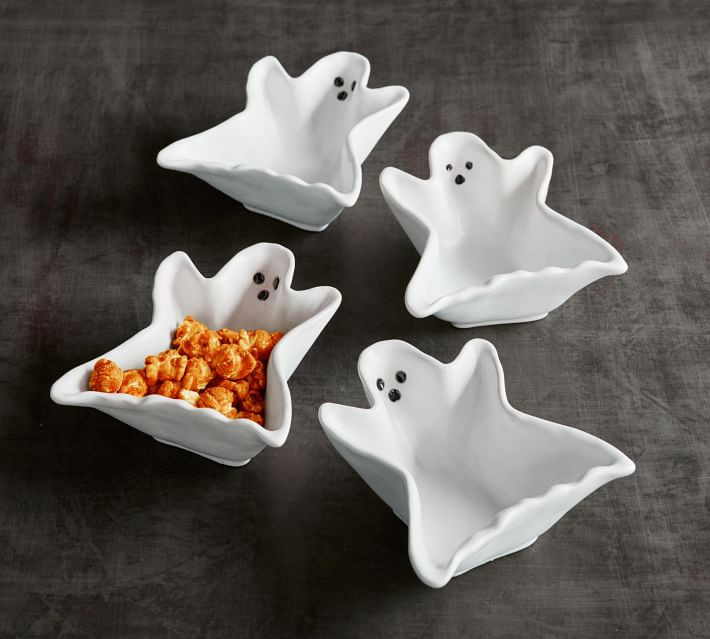 Gus the Ghost Stoneware Snack Bowls - Set of 4 | Pottery Barn CA