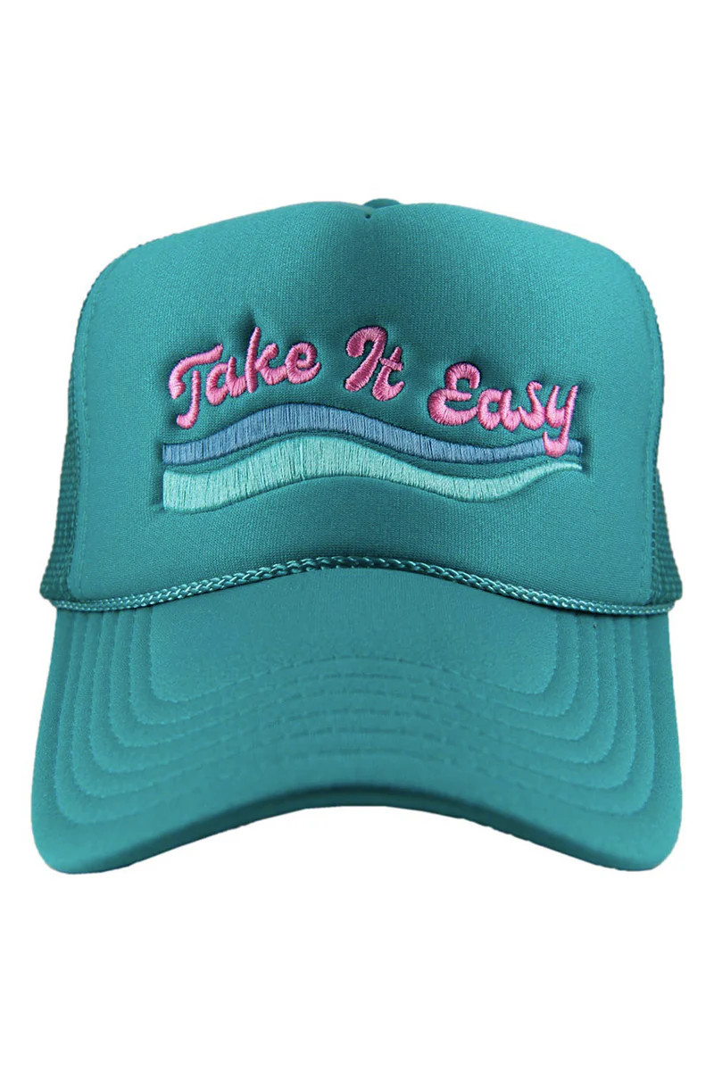 BuddyLove X Katydid | Take it Easy Embroideed Trucker Hat | Deep Teal | BuddyLove