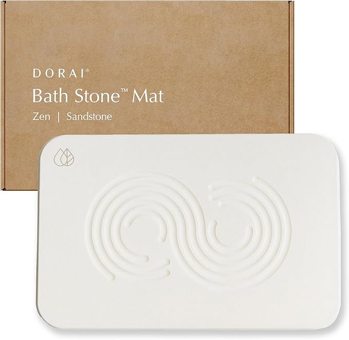 Dorai Home Bath Stone Mat 23.6"x15.4"| Luxury Diatomite Stone Bath Mat |Quickly Removes Water | N... | Amazon (US)