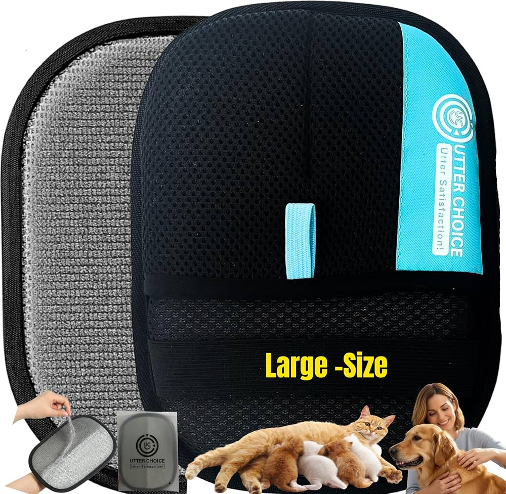 Upgraded Magic Brush Pet Hair Removal Glove, Electrostatic Grooming Mitt | Amazon (US)