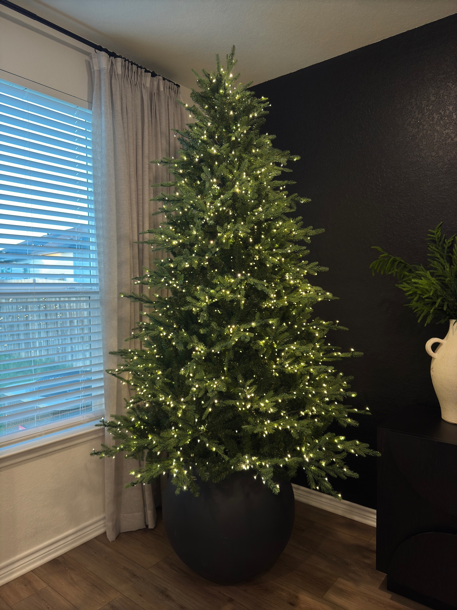 The Home Depot Christmas tree 🎄I added it into a pot I already had 🥰🙌🏽