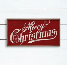 Vintage Merry Christmas Red Wall Art | Antique Farm House